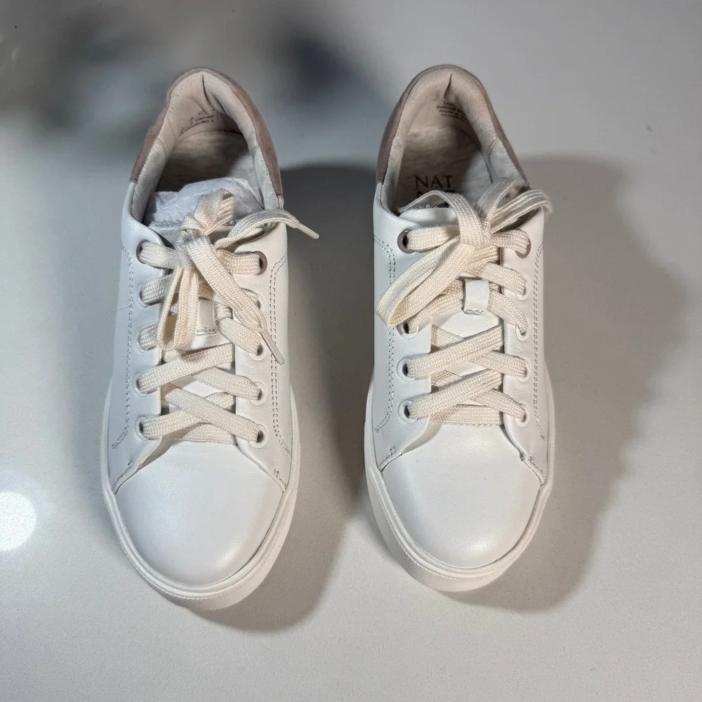 Naturalizer Morrison 2 White Leather Sneakers Womens Size 5.5M‎ Platform